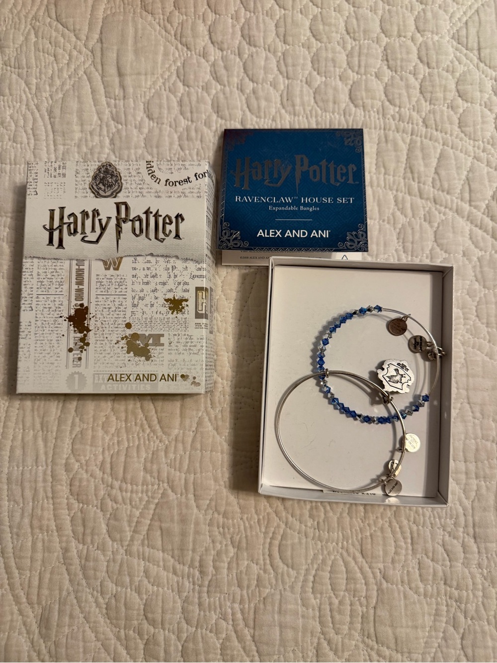 Alex and Ani Blue and Silver Ravenclaw-Inspired Bangle Set